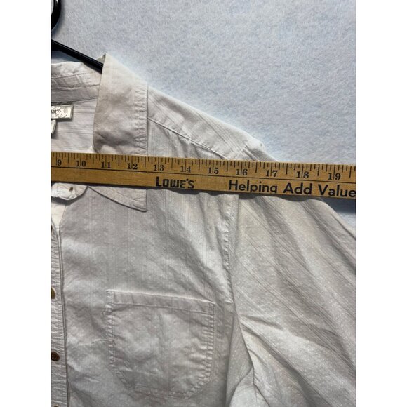 Dressbarn White Long-Sleeve Button-Down Shirt W/ Roll Tab Sleeves Womens 1X - Picture 5 of 10